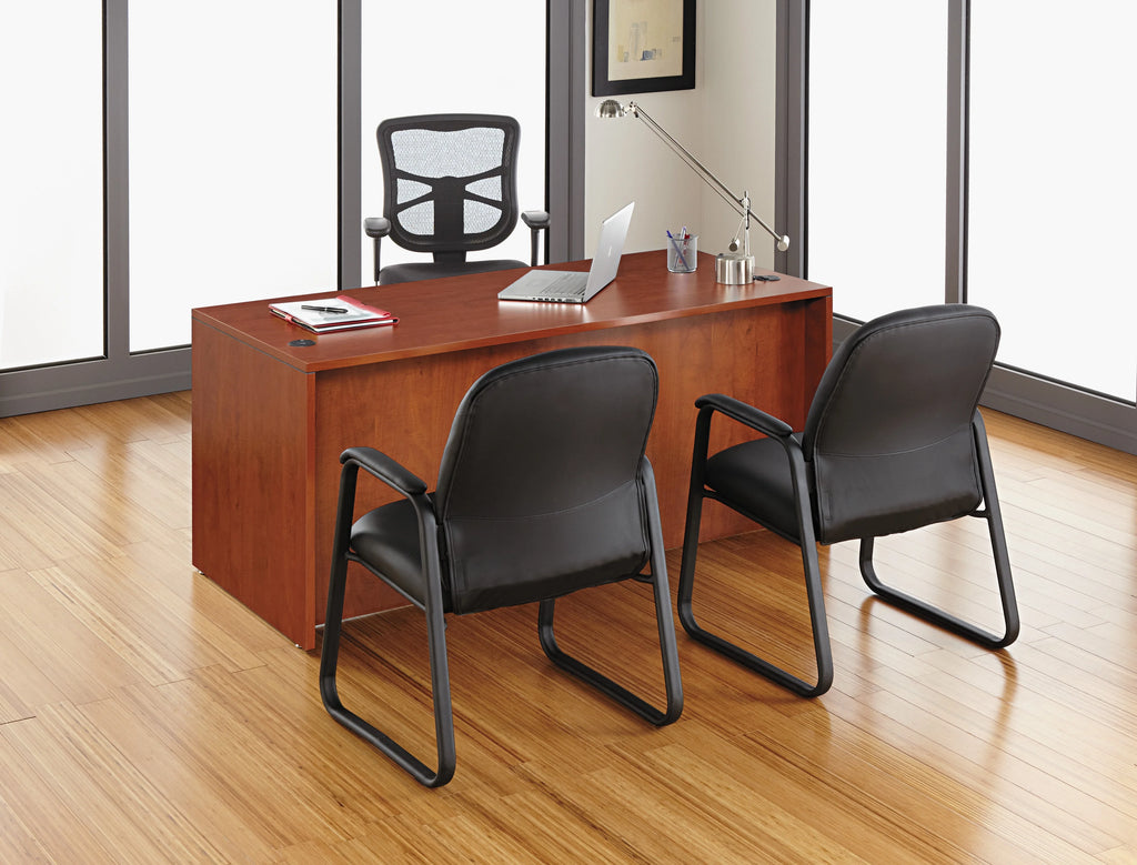 Black Leather Guest Chair F278