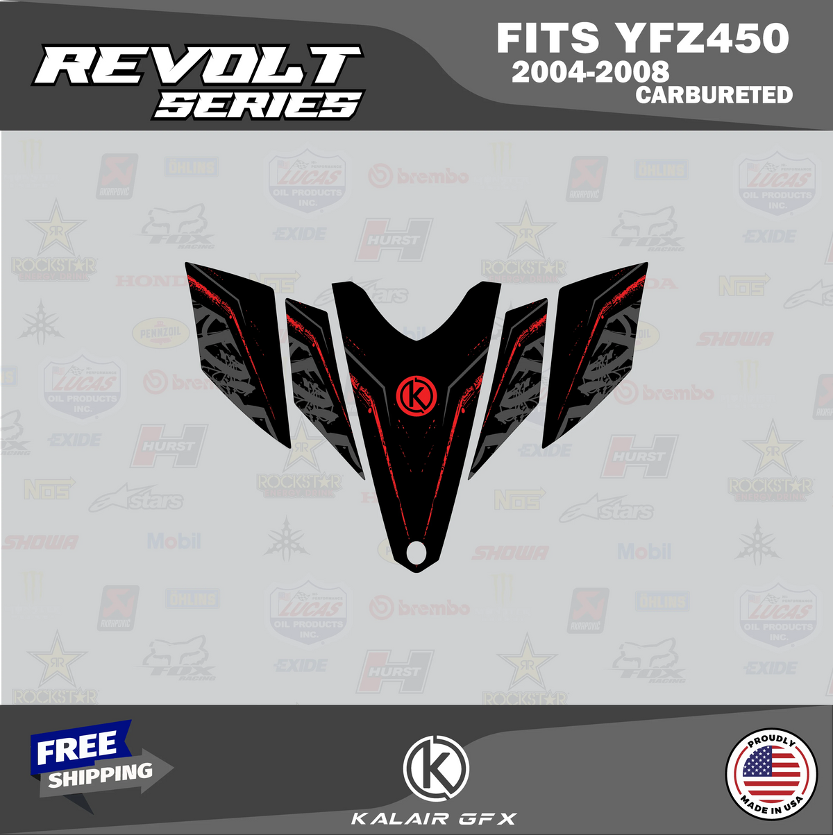 GFX Graphics Kit for Yamaha ATV YFZ 450 Carburator (2004-2008) J551984