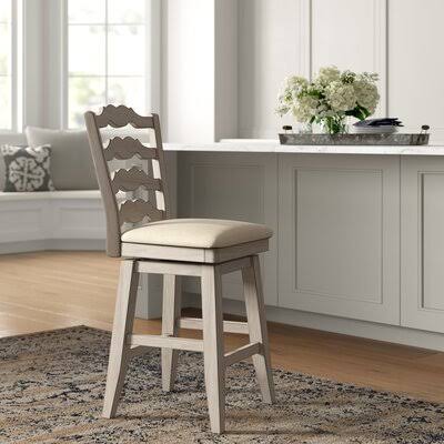 White Counter Height Swivel Bar Stool U442