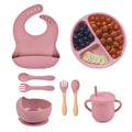 9 Pack Silicone Baby Feeding Set with Sippy Cup and Utensils P5597