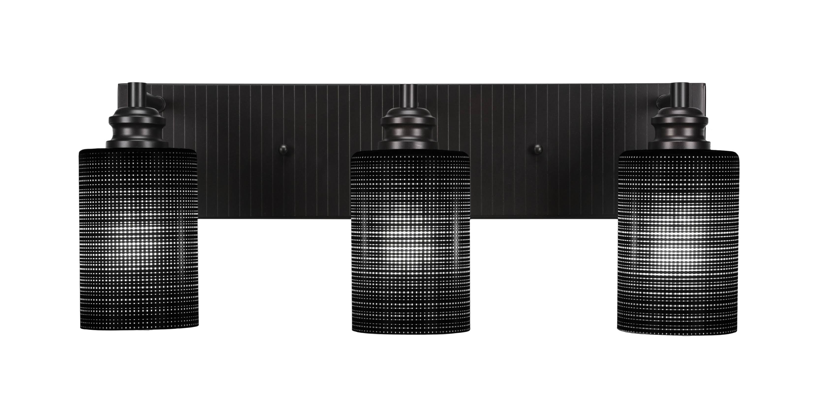 3 Light Espresso Finish Bath Bar with Black Glass H43719