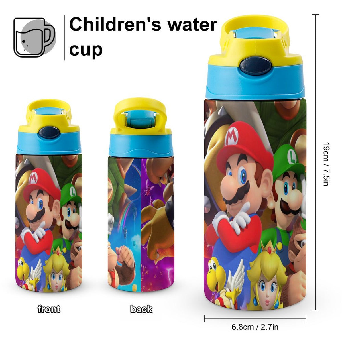 Insulated Stainless Steel Water Bottle with Straw W17424