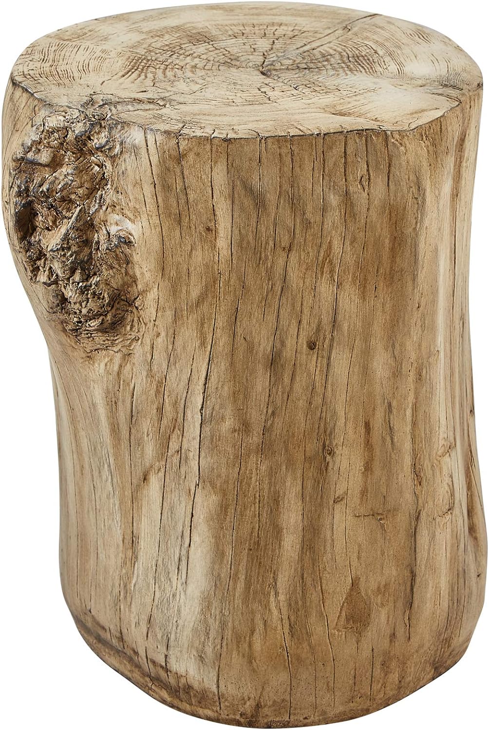Faux Wood Stump Stool Accent Table Brown D84850