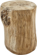 Faux Wood Stump Stool Accent Table Brown D84850