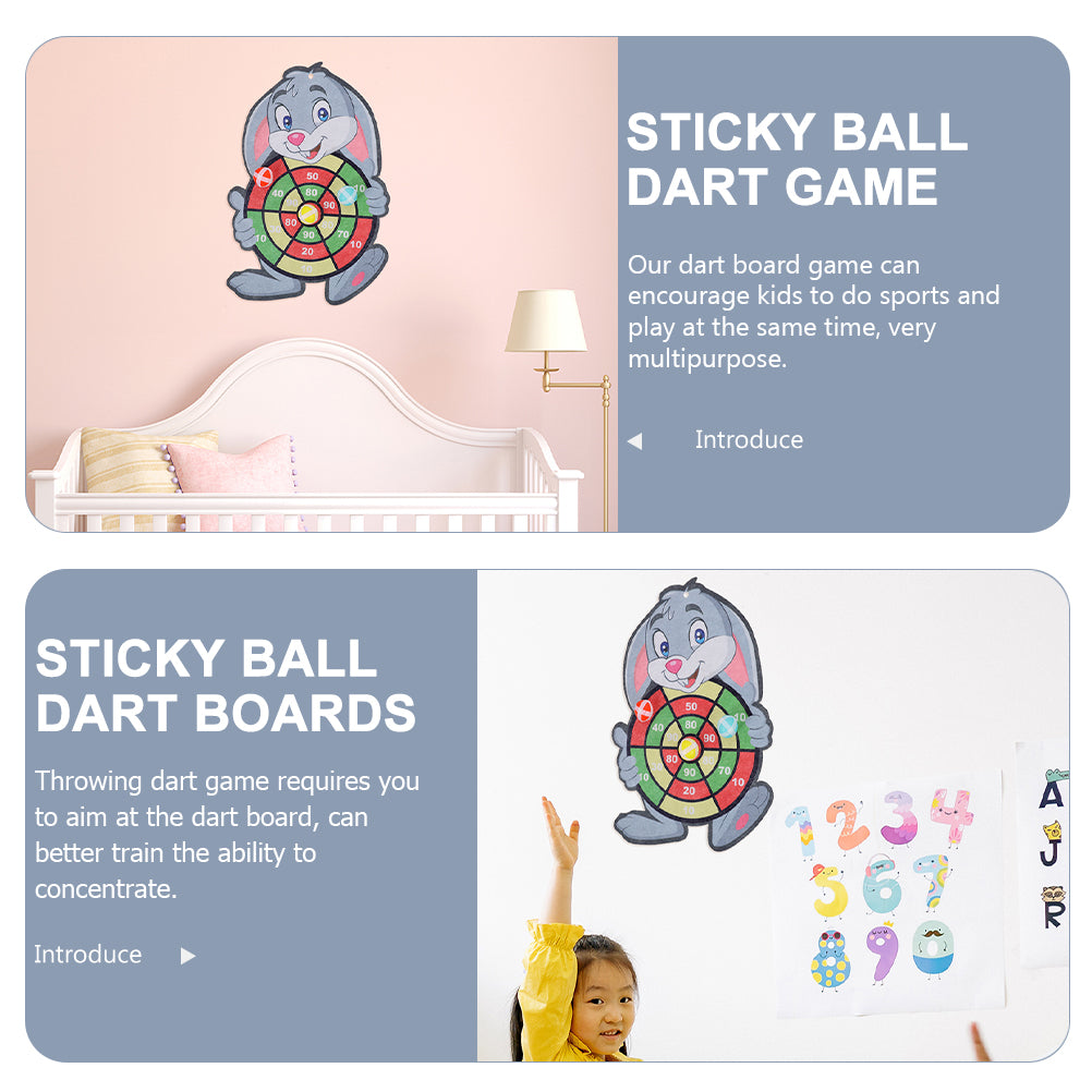 2 Sets Dart Board Game with Sticky Balls O726787