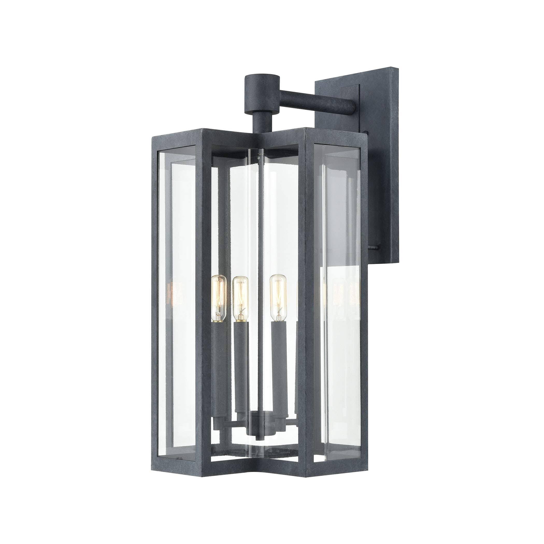 4-Light Sconce in Aged Zinc with Clear G107