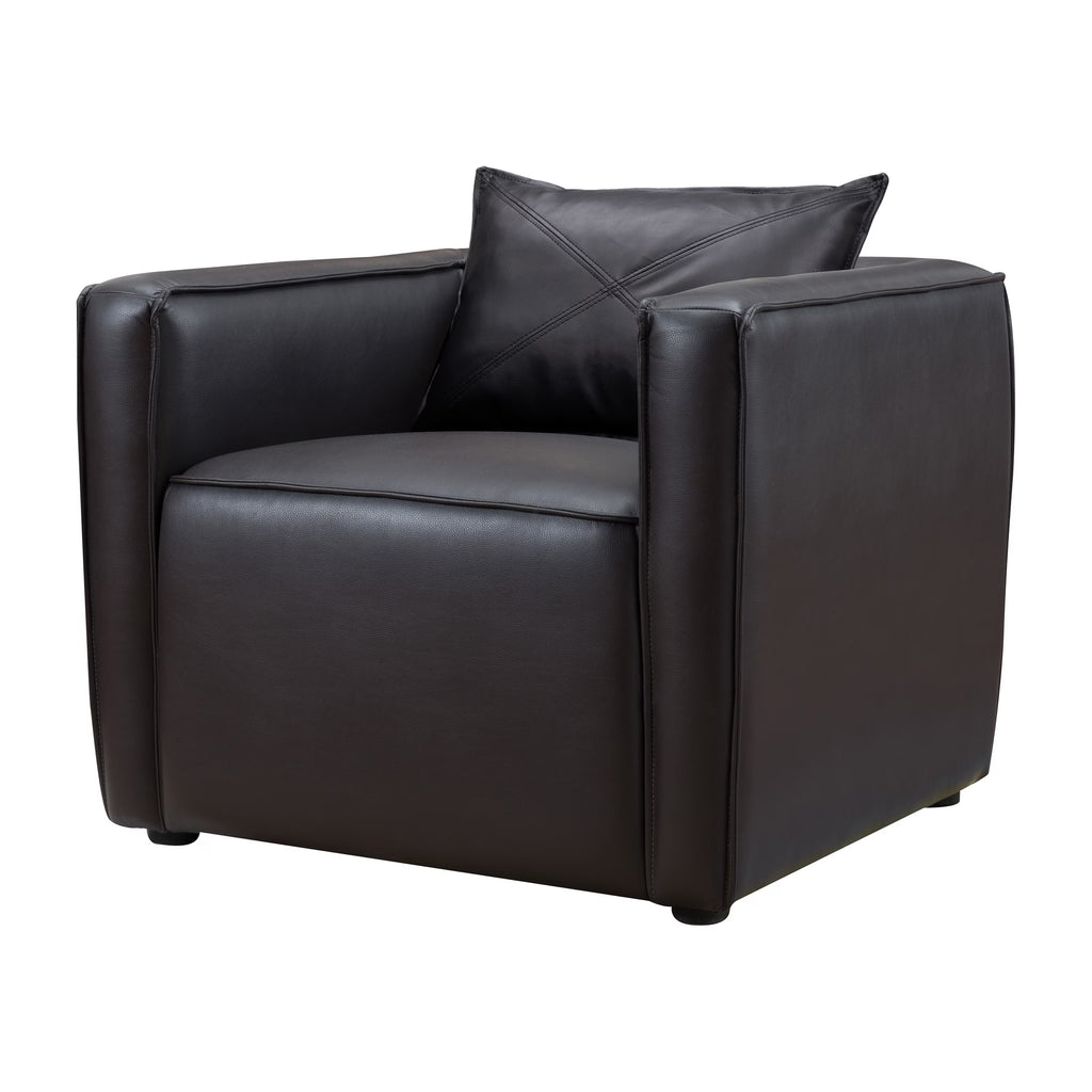 Gray Faux Leather Accent Chair I4022
