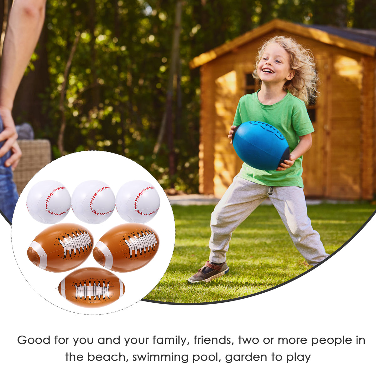 6 Pcs Inflatable Baseball PVC Toys for Toddlers F37741