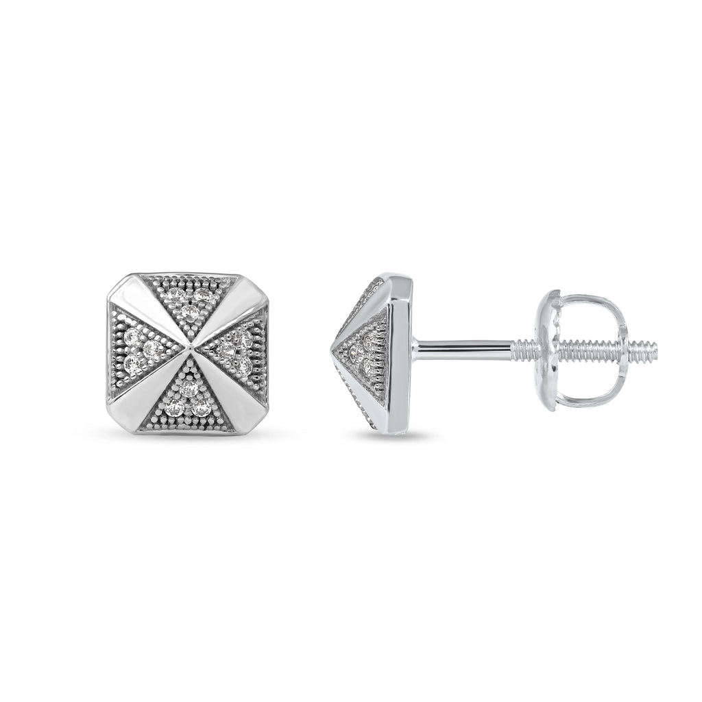 S925 Sterling Silver Diamond Stud Earrings J87537