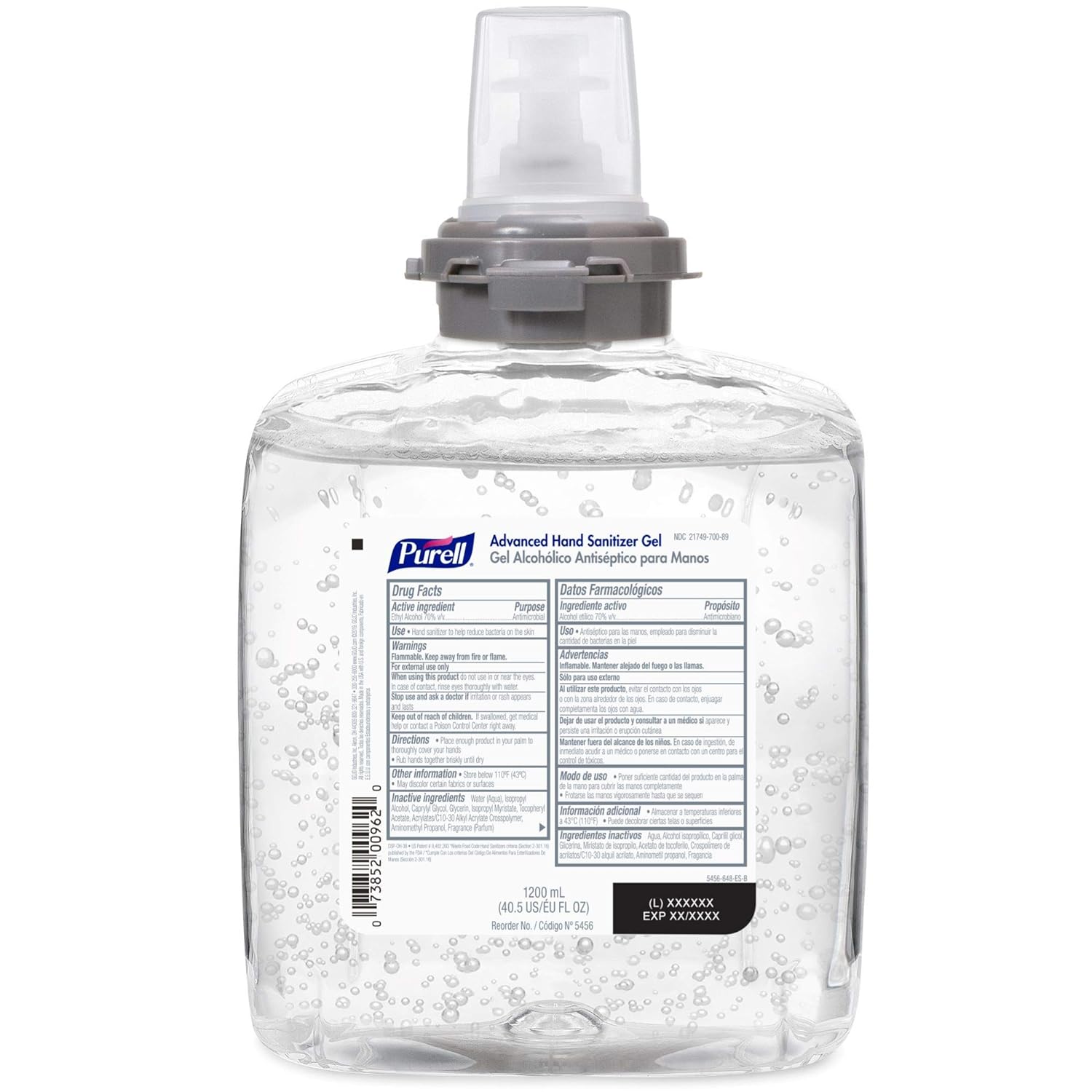 Purell Advanced Hand Sanitizer Gel Refill, 1200 mL, Pack of 4 F88480