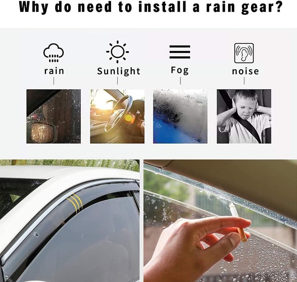 Rain Guard Window Wind Deflector Vent Visor A15049