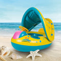 Inflatable Swimming Ring Baby Pool Float with Canopy Sunshade Roof I17375