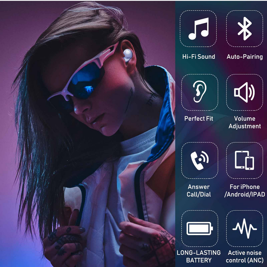 Purple True Wireless Earbuds with Active Noise Cancelling Y90764