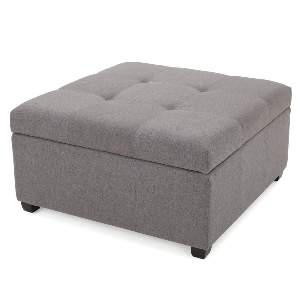 Dark Gray Fabric Storage Ottoman W333578