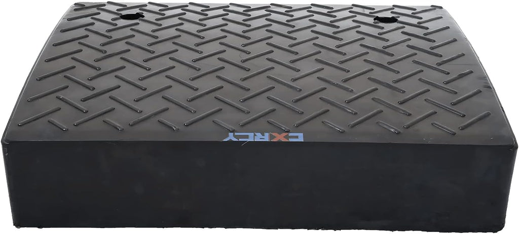 2PCS Rubber Curb Ramps 5.3" Rise Heavy Duty Black Threshold Ramp with 4 Expansion Bolts G115902