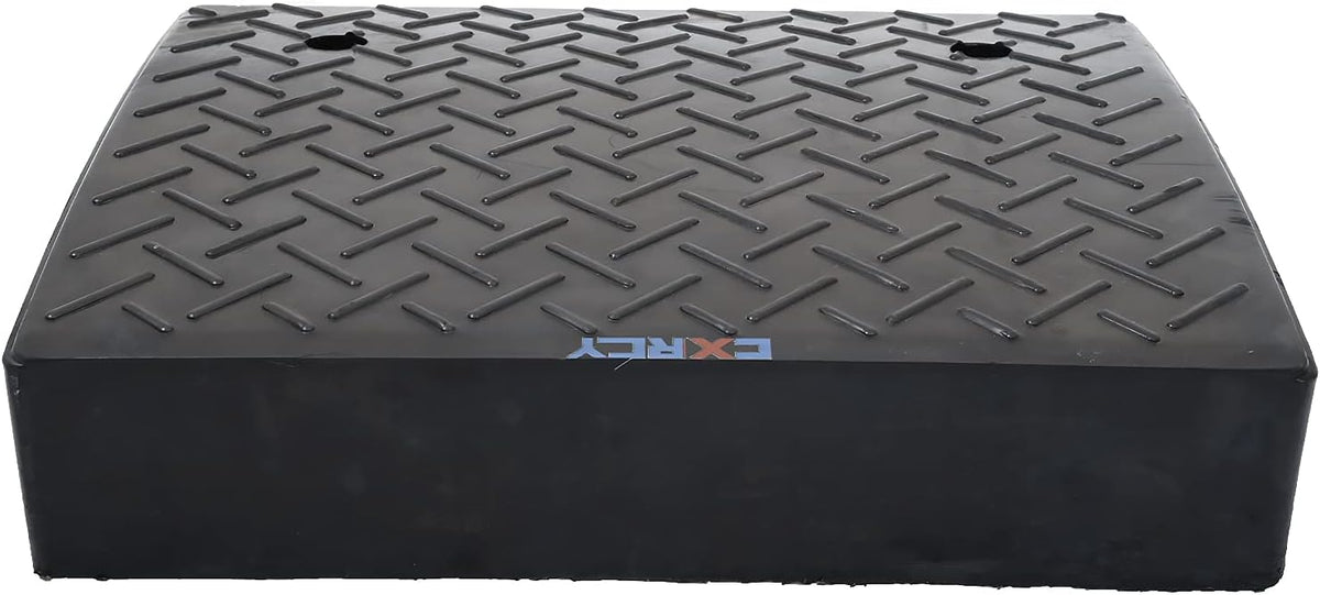 2PCS Rubber Curb Ramps 5.3" Rise Heavy Duty Black Threshold Ramp with 4 Expansion Bolts G115902