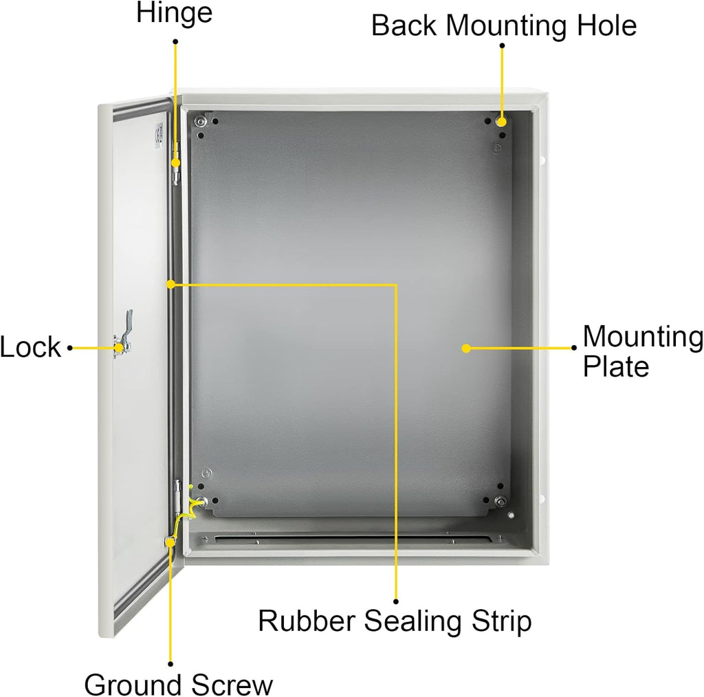 20 x 16 x 8'' NEMA 4X Steel Electrical Box with Mounting Plate G37110