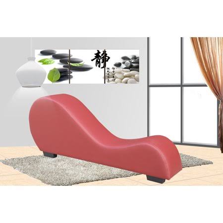 Red Faux Leather Relaxation Chaise N7691