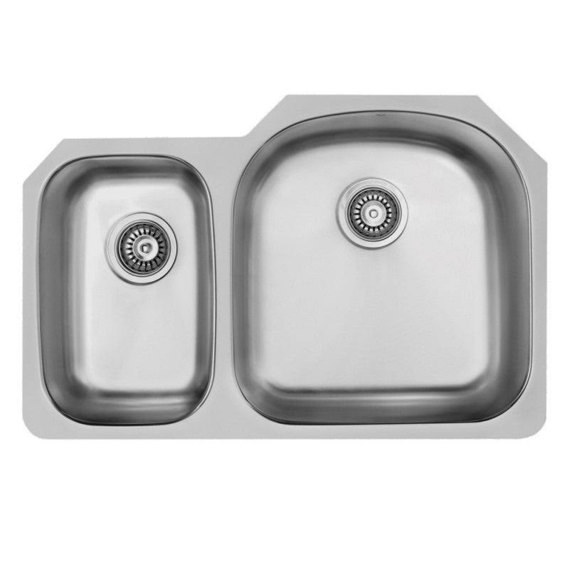 Undermount Stainless Steel Kitchen Sink with Faucet, Two Grids, Two Strainers and Dispenser Y355