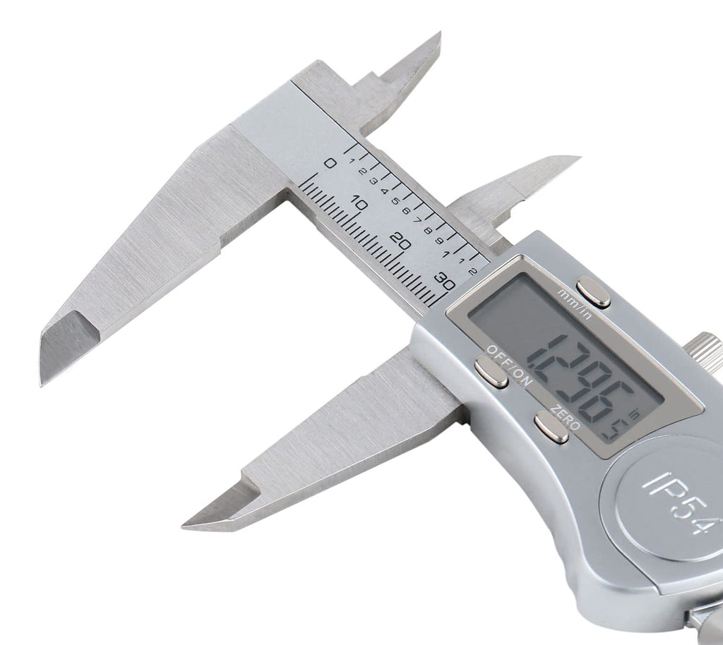 Digital Caliper, 0-8''/0-200 mm Range, 0.0005''/0.01 mm Resolution, Large LCD, Ip54 Water Resistant S608726