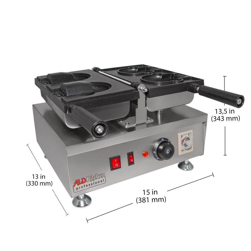 Stainless Steel Nonstick Taiyaki Maker with 2 Bear Shaped Molds B757