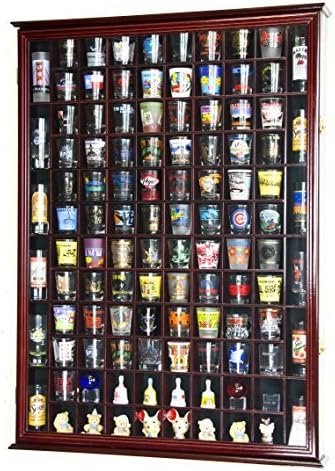 Oak Shot Glass Display Case with Lockable Door O844