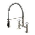 Brushed Nickel Two-Handle Pull-Down Kitchen Faucet M407154