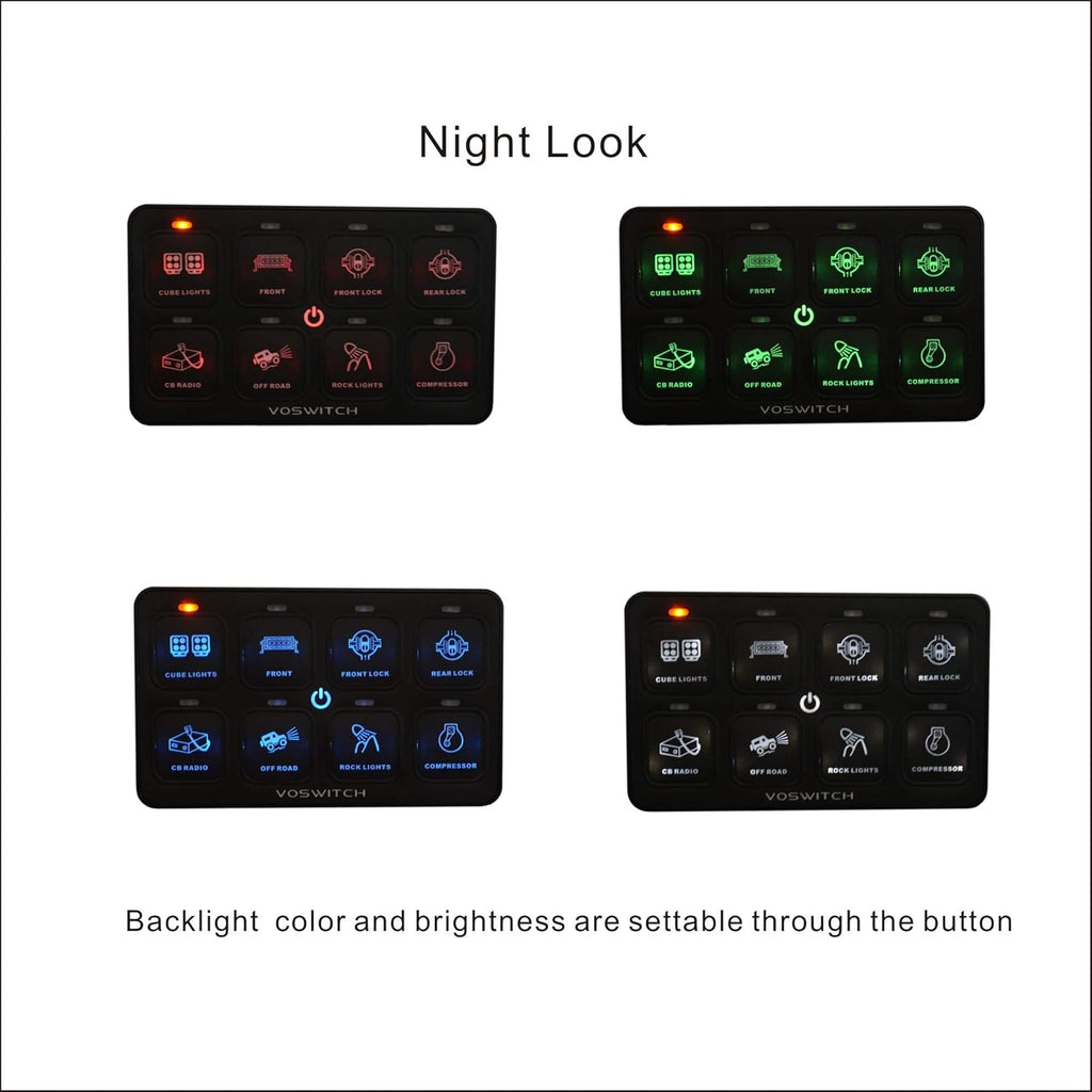 8 Gang Programmable Switch Panel Power Control System M57630
