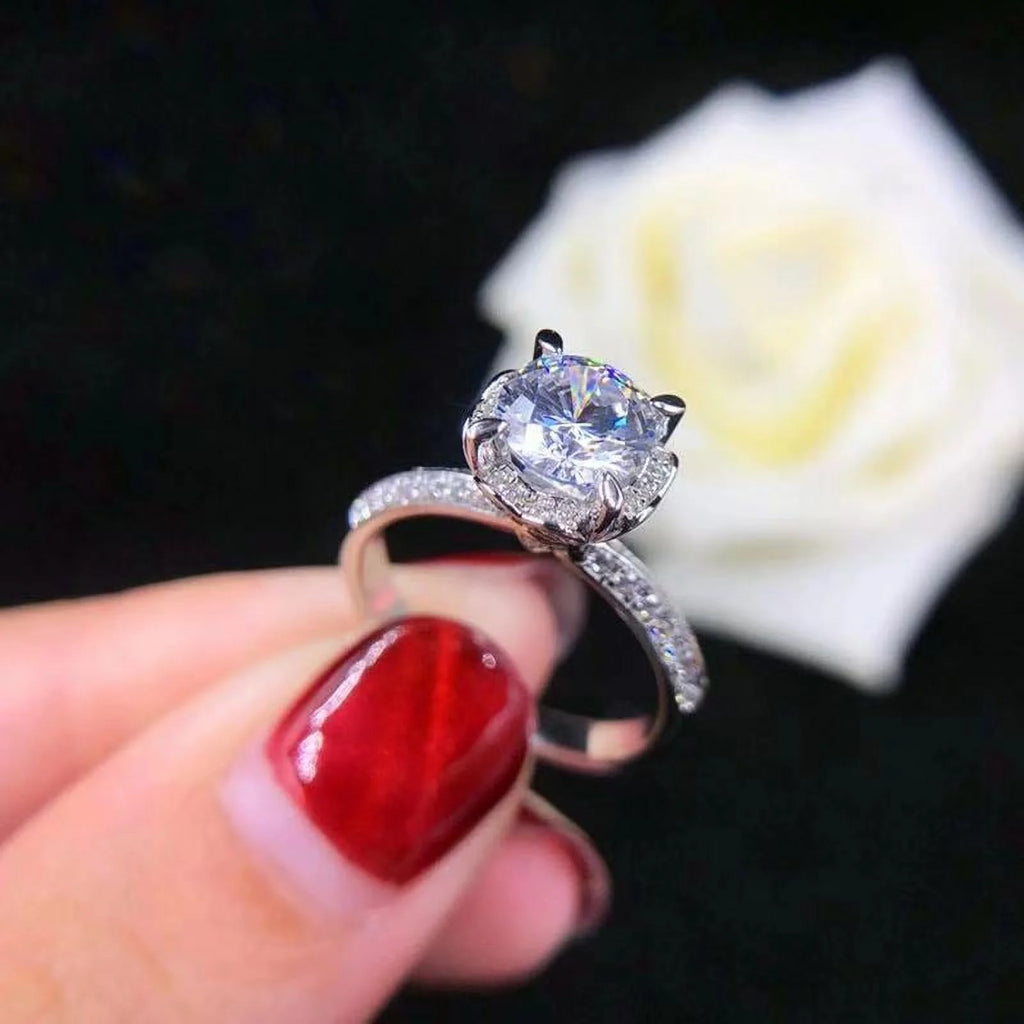 Moissanite Diamond Ring 925 Sterling Silver Size 7 N4520