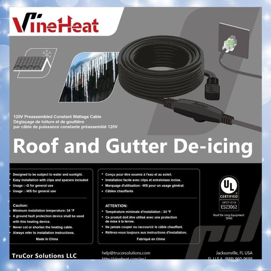 140 Ft De-Icing Cable for Roofs, Gutters and Downspouts U412921