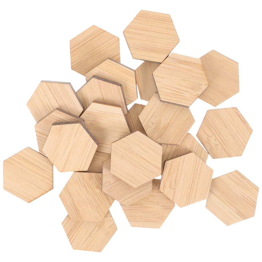 48pcs Mini Hexagon Bamboo Floorboard Doll House Prop Q9884