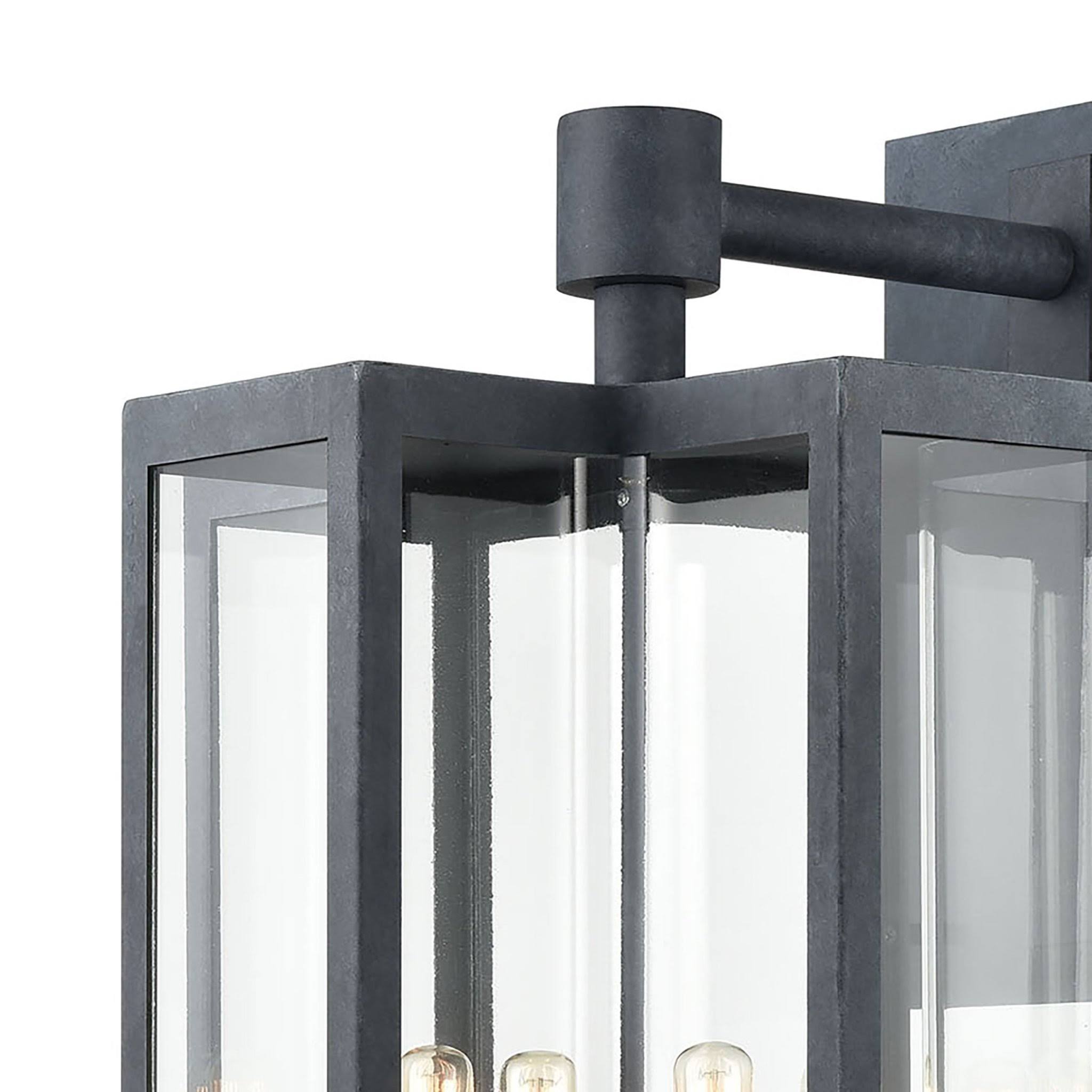 4-Light Sconce in Aged Zinc with Clear G107