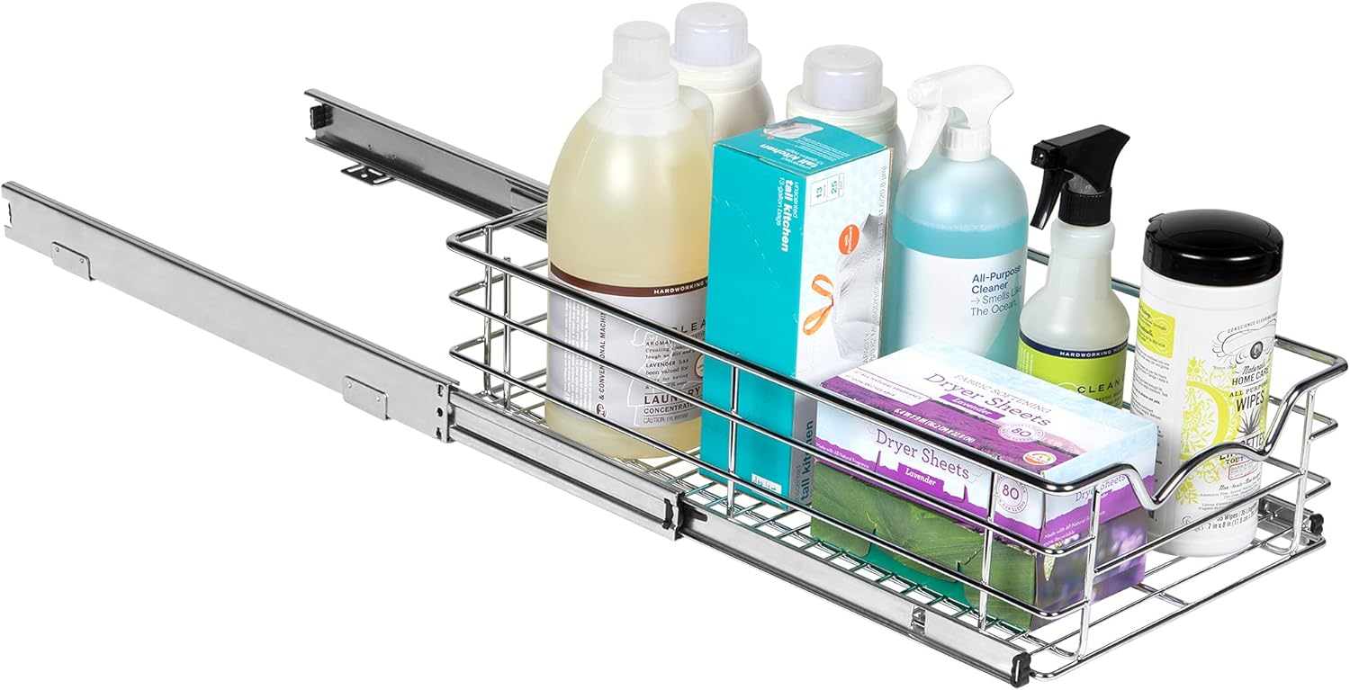Pull Out Cabinet Organizer Basket, 11W x 21D x 5H I7997